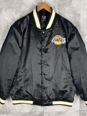 Vintage Ultra Game Lakers Satin Bomber Jacket Mens S